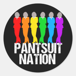 Pantsuit-Nations-Regenbogen-Frauen Runder Aufkleber