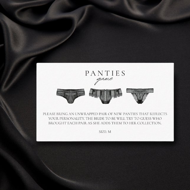 Panty Game Brautparty Bachelorette Lingerie Begleitkarte (Von Creator hochgeladen)