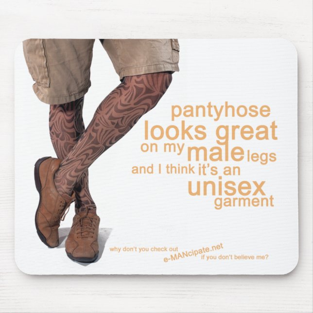 Pantyhose schaut auf meinen männlichen Beinen groß Mousepad (Vorne)