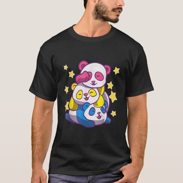 Panual Kawaii Panda Bear Anime Pans T-Shirt (Vorderseite)