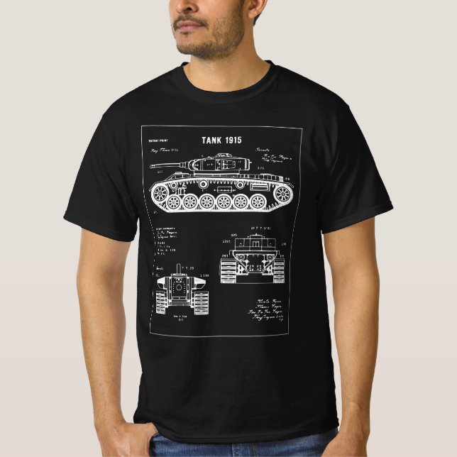 Panzer 1915 Blaupause T-Shirt (Vorderseite)