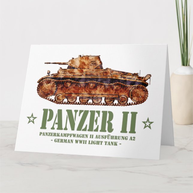 Panzer II A2 Weltkrieg Zweiter deutscher Leuchttur Dankeskarte (Vorderseite)