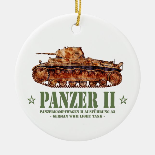 Panzer II A2 Weltkrieg Zweiter deutscher Leuchttur Keramik Ornament (Vorne)