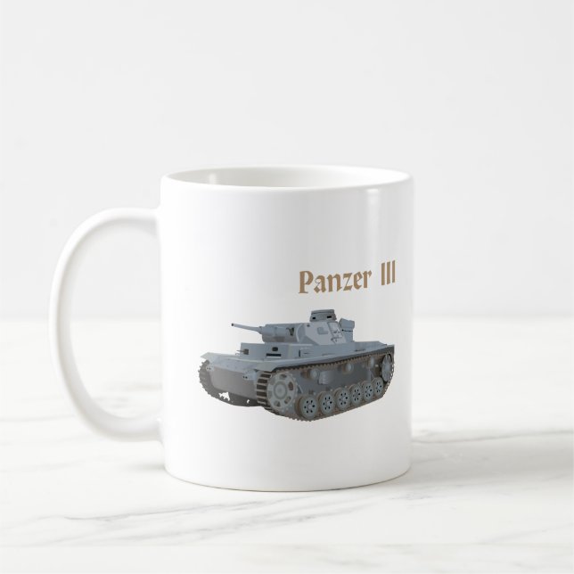 Panzer III. Deutscher Kampftank WW2 Kaffeetasse (Links)