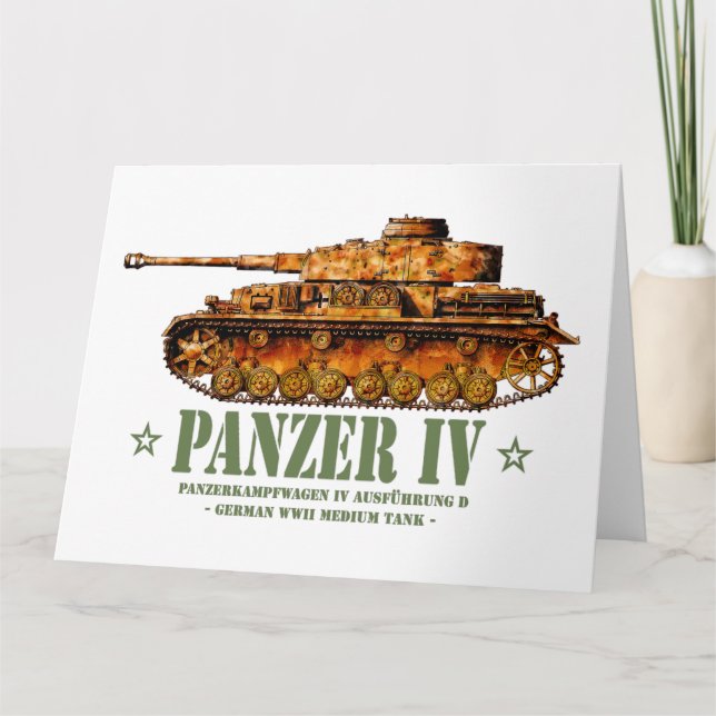 Panzer IV D Zweiter Weltkrieg Mittelalter Zweiter  Dankeskarte (Vorderseite)