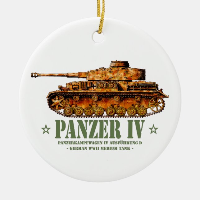 Panzer IV D Zweiter Weltkrieg Mittelalter Zweiter  Keramik Ornament (Vorne)