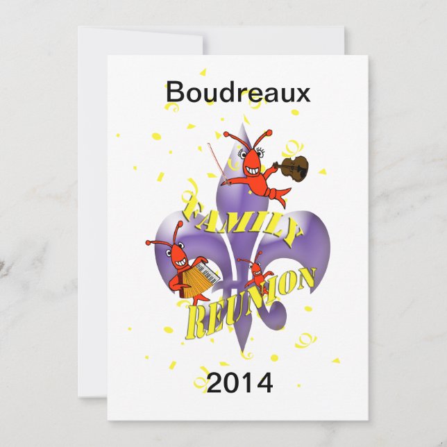 Panzerkrebs-Lilien-Familien-Wiedersehen Einladung (Vorderseite)