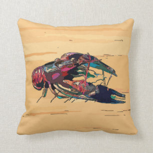 Panzerkrebs-Panzerkrebs-hölzernes Blick-Zeichen Kissen