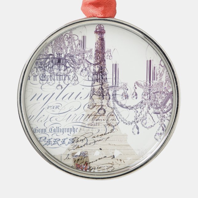 Panzerleuchter paris eiffturm silbernes ornament (Vorne)