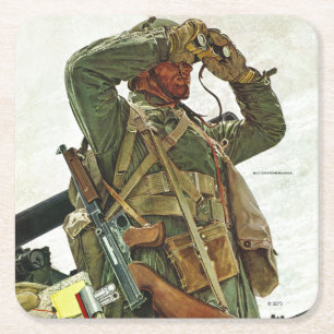 Panzerpatrouille Rechteckiger Pappuntersetzer