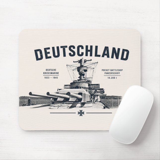 Panzerschiff Deutschland-Mausepad Mousepad (Mit Mouse)