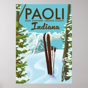 Paoli Orange County Indiana Ski-Plakat Poster