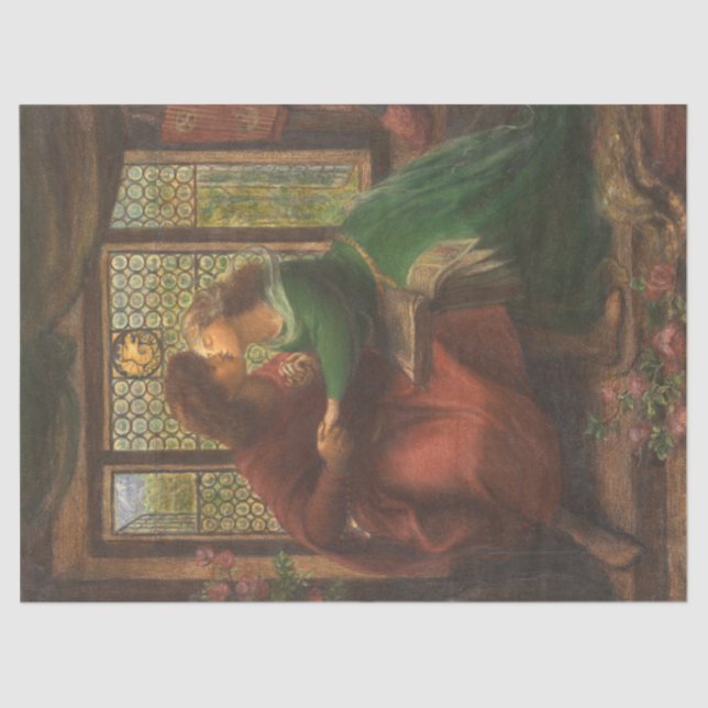Paolo und Francesca da Rimini (von Rossetti) Seidenpapier (Vorderseite)