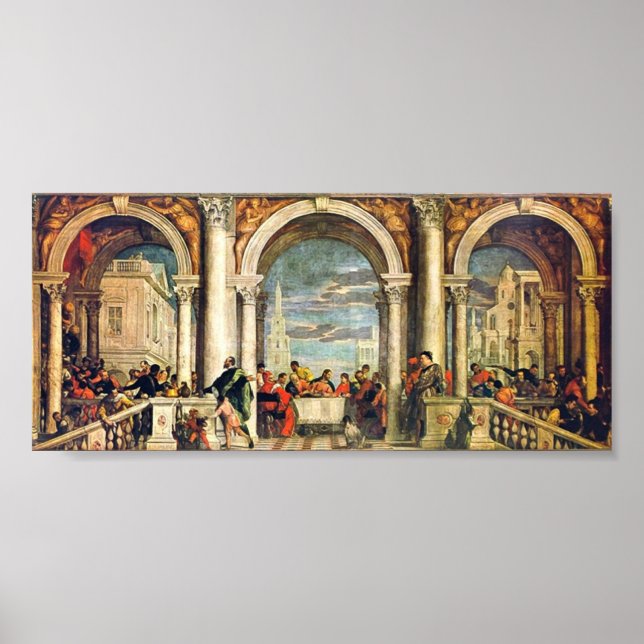 Paolo Veronese - Festessen im Haus von Levi Poster (Vorne)