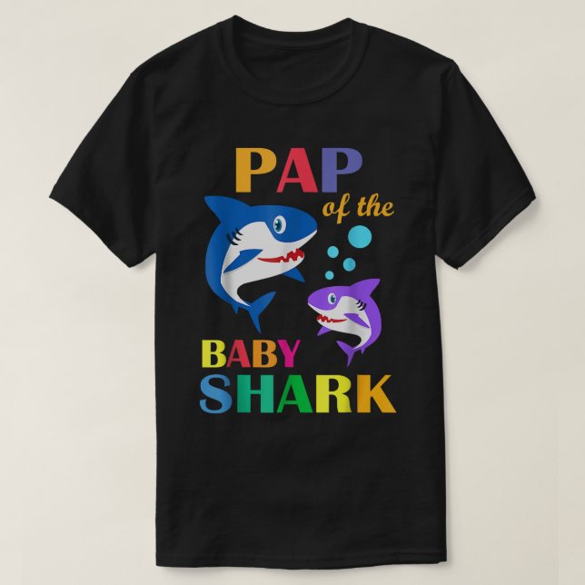 Pap of the Baby Birthday Shark Pap Hai Weihnachten T-Shirt (Design vorne)