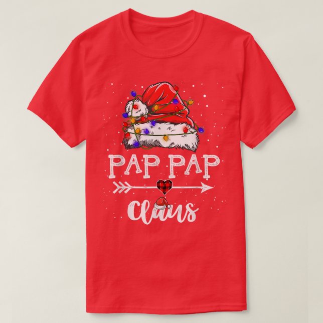 Pap Pap Claus Christmas Light Pajama Family Matchi T-Shirt (Design vorne)