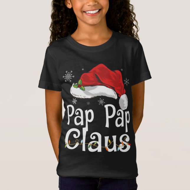 Pap Pap Claus Santa Funny Christmas Pajama Matchin T-Shirt (Vorderseite)
