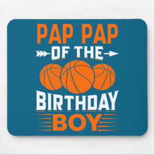 Pap pap des Geburtstagsjungen Basketball T-Shirt Mousepad