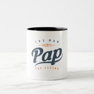 Pap the Man Myth Legend Funny Vatertag Zweifarbige Tasse