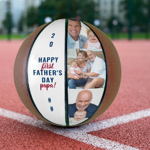 Papa 3 Foto Erster Vatertag Bearbeitbares Jahr Basketball