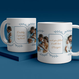 Papa 3 vertikale Foto-Liebensworte Botanik Kaffeetasse