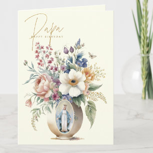 PAPA Alles Gute zum Geburtstag Floral Religiös Dankeskarte