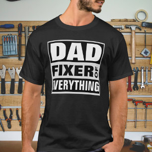Papa Alles-Reparierer Fett Weiße Typografie T-Shirt