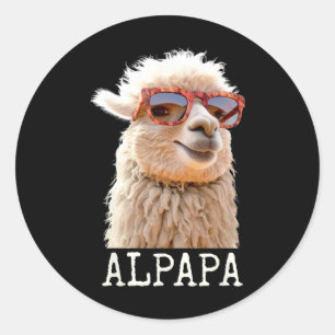 Papa Alpapa Lama Daddy Niedlich Alpaca Vater Vathe Runder Aufkleber