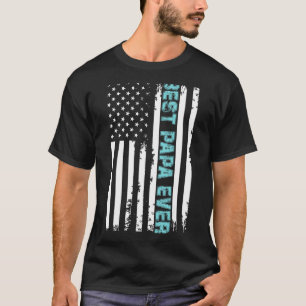Papa am Tag des Vaters mit amerikanischer Flagge T-Shirt
