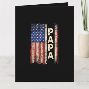 Papa American Flag Vatertag für Männer Karte