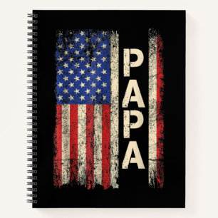 Papa American Flag Vatertag für Männer Notizbuch