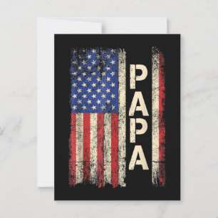 Papa American Flag Vatertag für Männer Postkarte