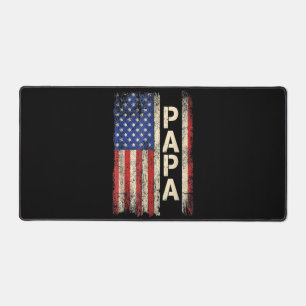 Papa American Flag Vatertag für Männer Schreibtischunterlage