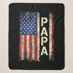 Papa American Flag Vatertag für Männer Sherpadecke