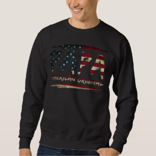Papa American Original Distressed Flag 4. Juli Pa Sweatshirt