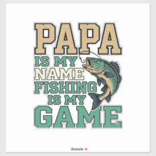 Papa Angeln Ist Mein Spiel Vintage Fisch Shirt Des Aufkleber