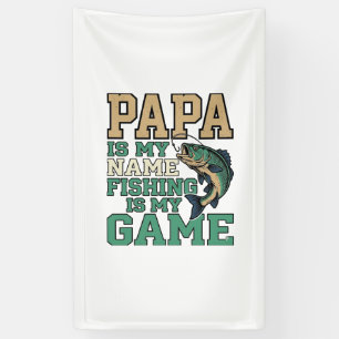 Papa Angeln Ist Mein Spiel Vintage Fisch Shirt Des Banner