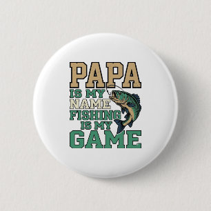 Papa Angeln Ist Mein Spiel Vintage Fisch Shirt Des Button
