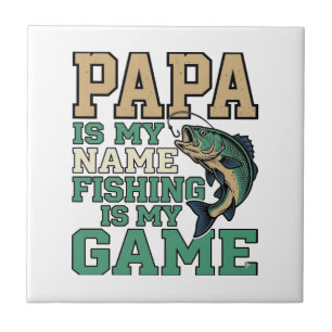 Papa Angeln Ist Mein Spiel Vintage Fisch Shirt Des Fliese