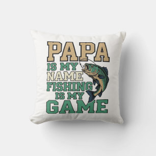 Papa Angeln Ist Mein Spiel Vintage Fisch Shirt Des Kissen