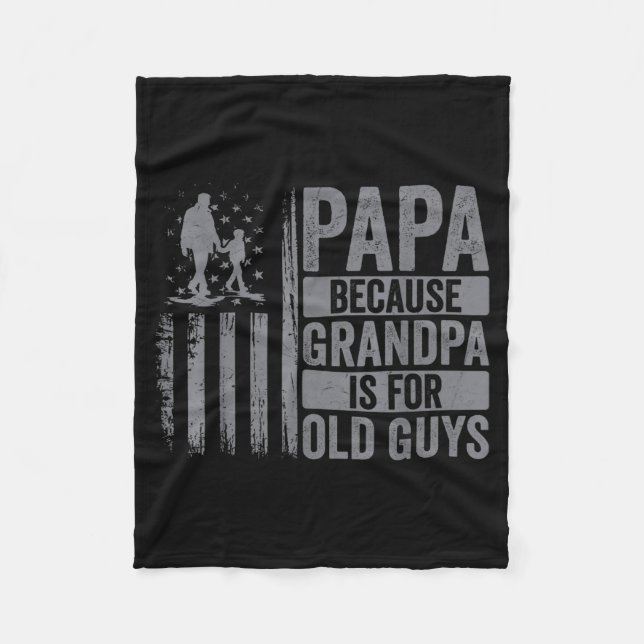 Papa Art For Grandpa Men From Grandkids Granddaugh Fleecedecke (Vorderseite)