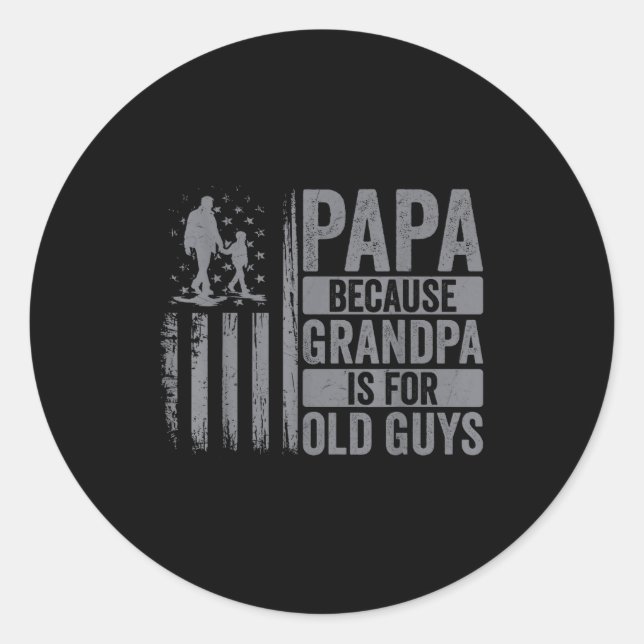 Papa Art For Grandpa Men From Grandkids Granddaugh Runder Aufkleber (Vorderseite)