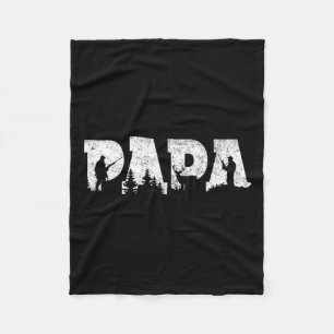 Papa auf der Jagd Männer zum Vatertag Vintage Fleecedecke