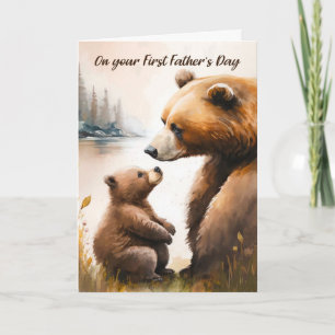Papa Baby Bear Tender Moment des ersten Vaters Karte