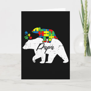 Papa Bär Autismus-Bewusstsein Süßes Puzzleteil Vat Karte