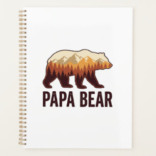 Papa Bär Bär Silhouette Vintage Wald T-Shirt_1 Planer