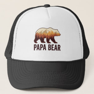 Papa Bär Bär Silhouette Vintage Wald T-Shirt_1 Truckerkappe