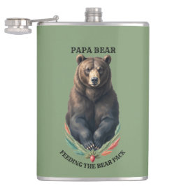 Papa Bär benutzerdefinierte Edelstahl-Hip-Flasche Flachmann