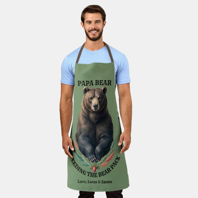 Papa Bär Benutzerdefinierte Grilling BBQ Kochschür Schürze (Getragen)