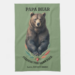 Papa Bär Benutzerdefiniertes Rustikales Küchentuch